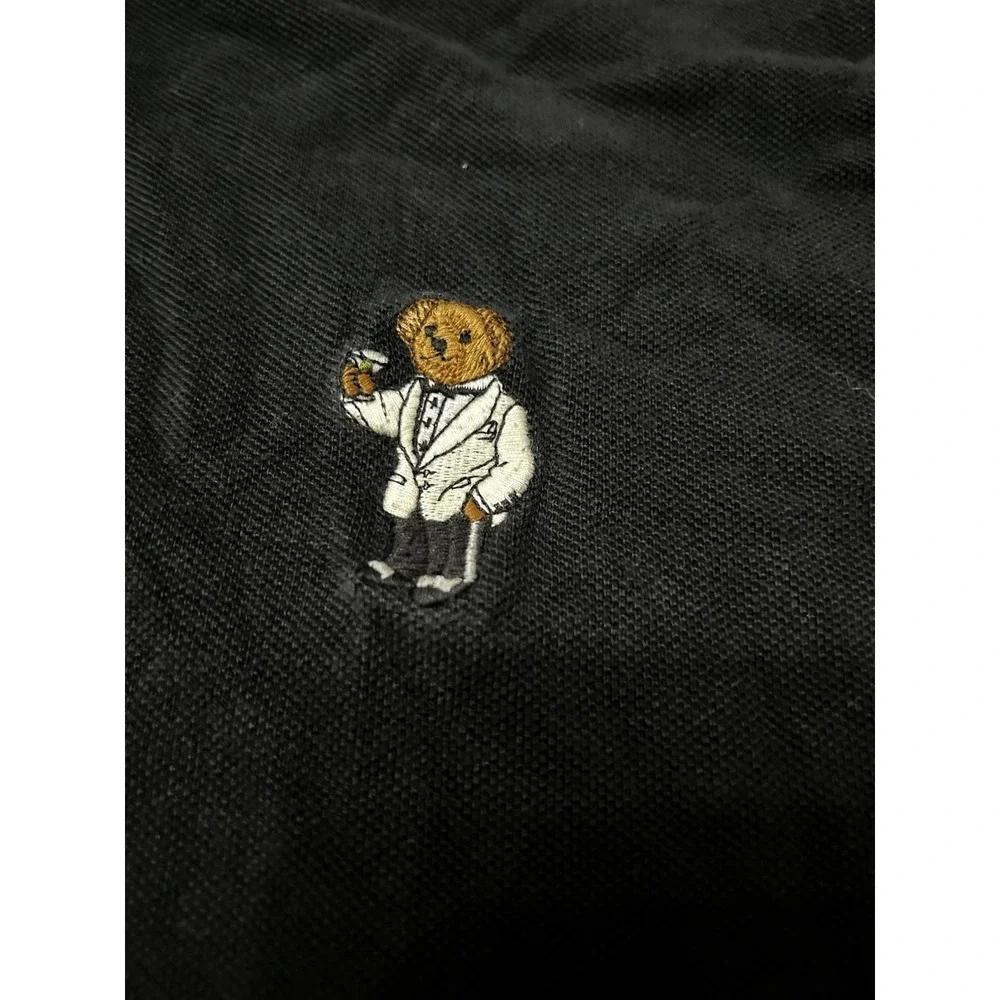 Polo Ralph Lauren Tuxedo Polo Bear Mens L Polo Shirt Black Cotton